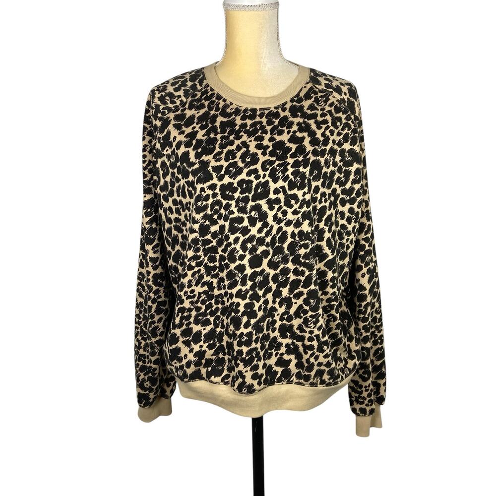 Maeve Leopart Print Sweatshirt Size Medium